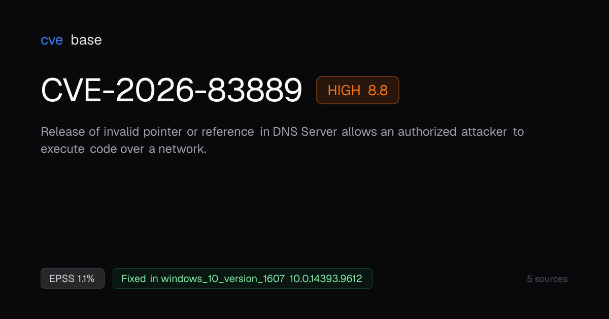 CVE-2026-83889 — Microsoft vulnerability | cvebase
